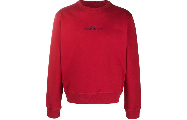 Maison Margiela Red Letter Print Crewneck Sweatshirt Long Sleeve Casualwear S50GU0215S25570-210