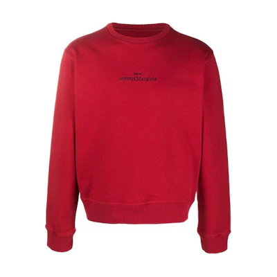 Maison Margiela Red Letter Print Crewneck Sweatshirt Long Sleeve Casualwear S50GU0215S25570-210