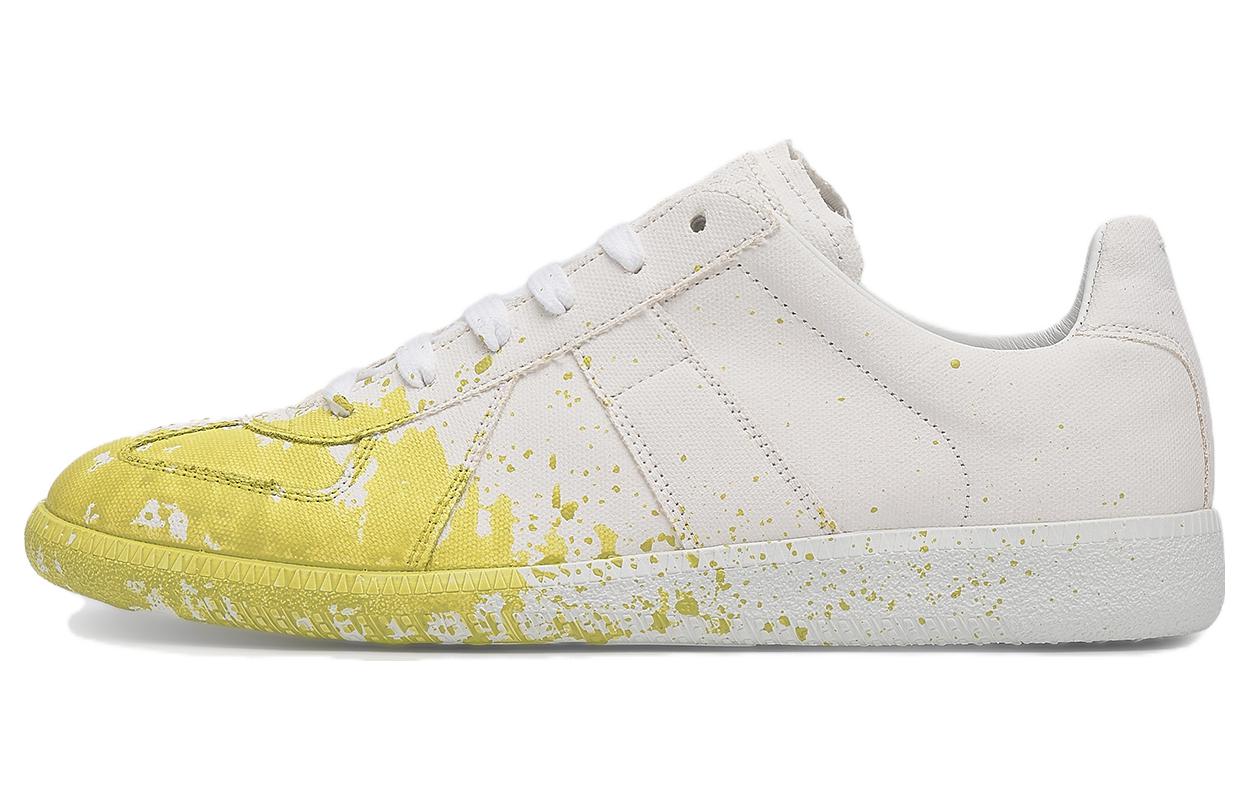 Buy Maison Margiela梅森瑪吉拉 Replica帆布樹脂仿製 时尚休閒鞋 男款 白黃色