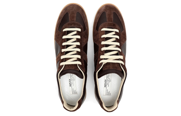 Shop Maison Margiela Replica 做舊德訓鞋 黑棕