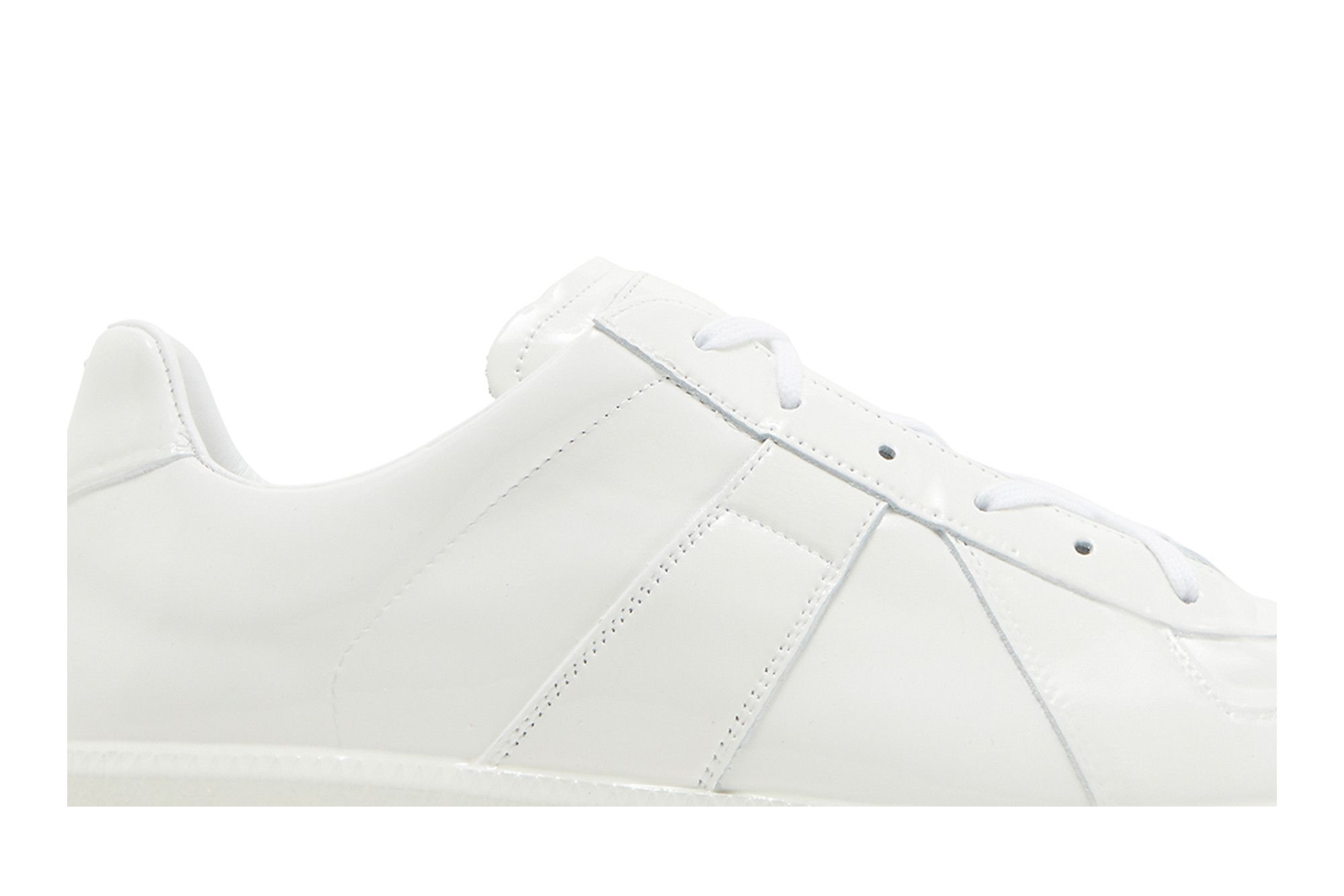 Lookbook Maison Margiela Replica 經典閃亮橡膠低筒時尚板鞋 男款 白色