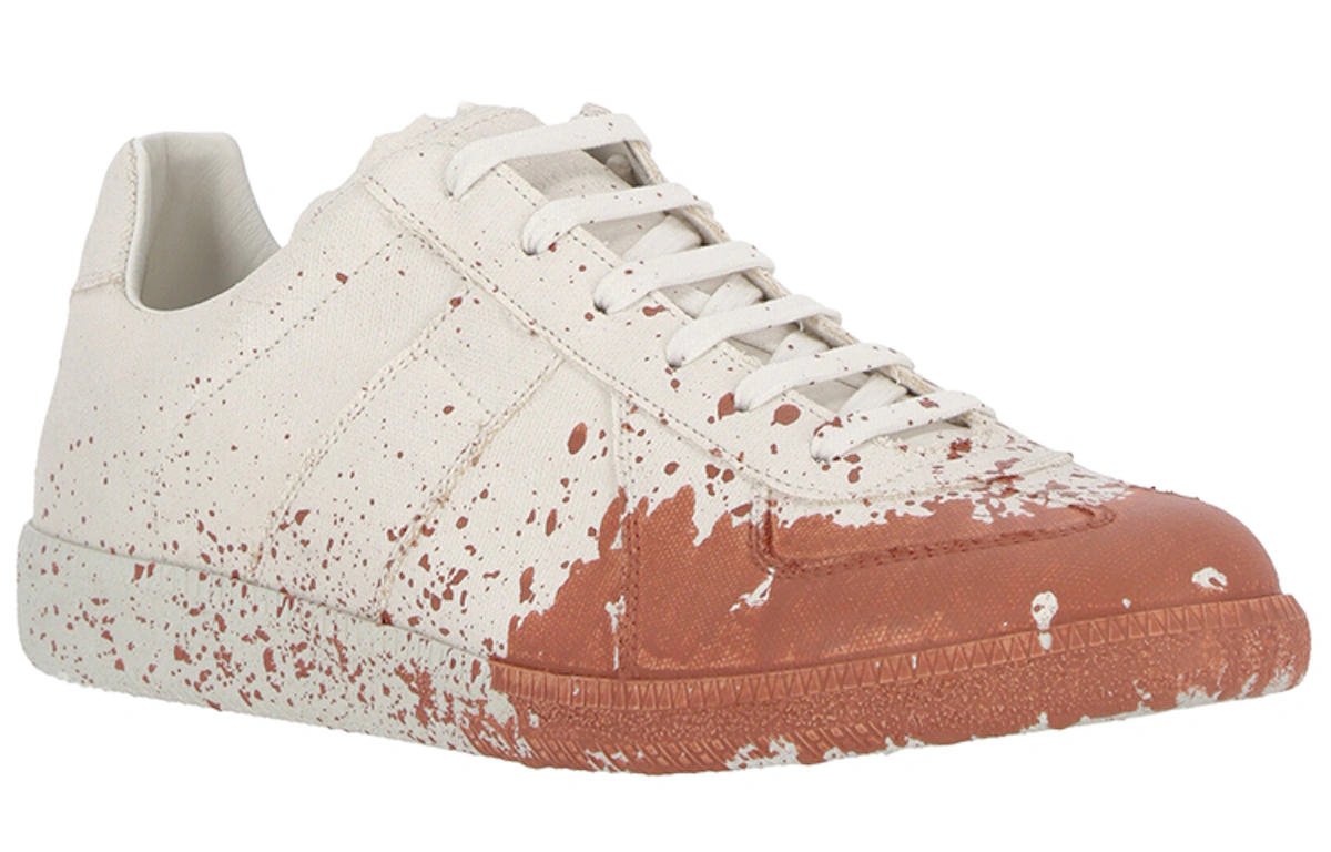 Maison Margiela Replica Low Top 'Splatter White Orange'