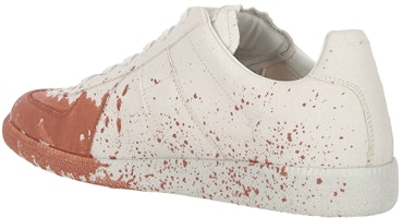 Maison Margiela 泼漆效果低帮時尚板鞋 白橙色 Lookbook Maison Margiela 泼漆效果低帮時尚板鞋 白橙色