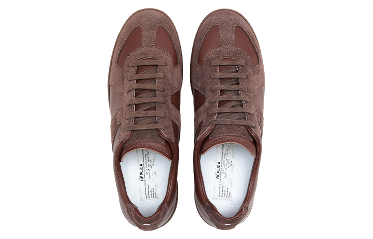 Shop Maison Margiela 麂皮運動鞋 棕色