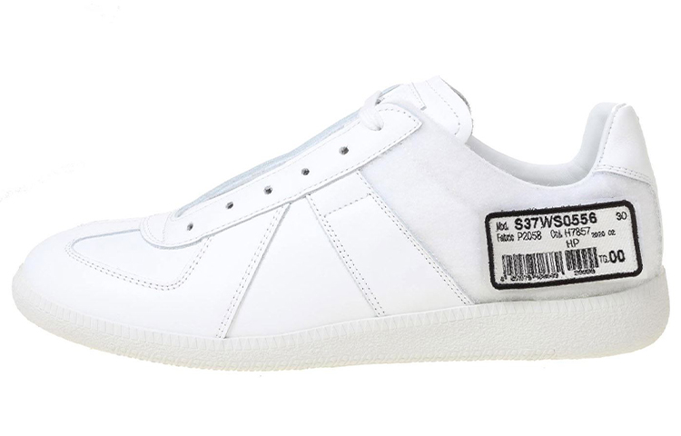 Maison Margiela Replica White 'Velcro Badge Calfskin Trainer'