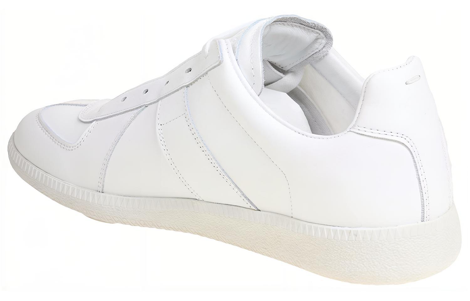 Maison Margiela Replica White 'Velcro Badge Calfskin Trainer' 圖 5