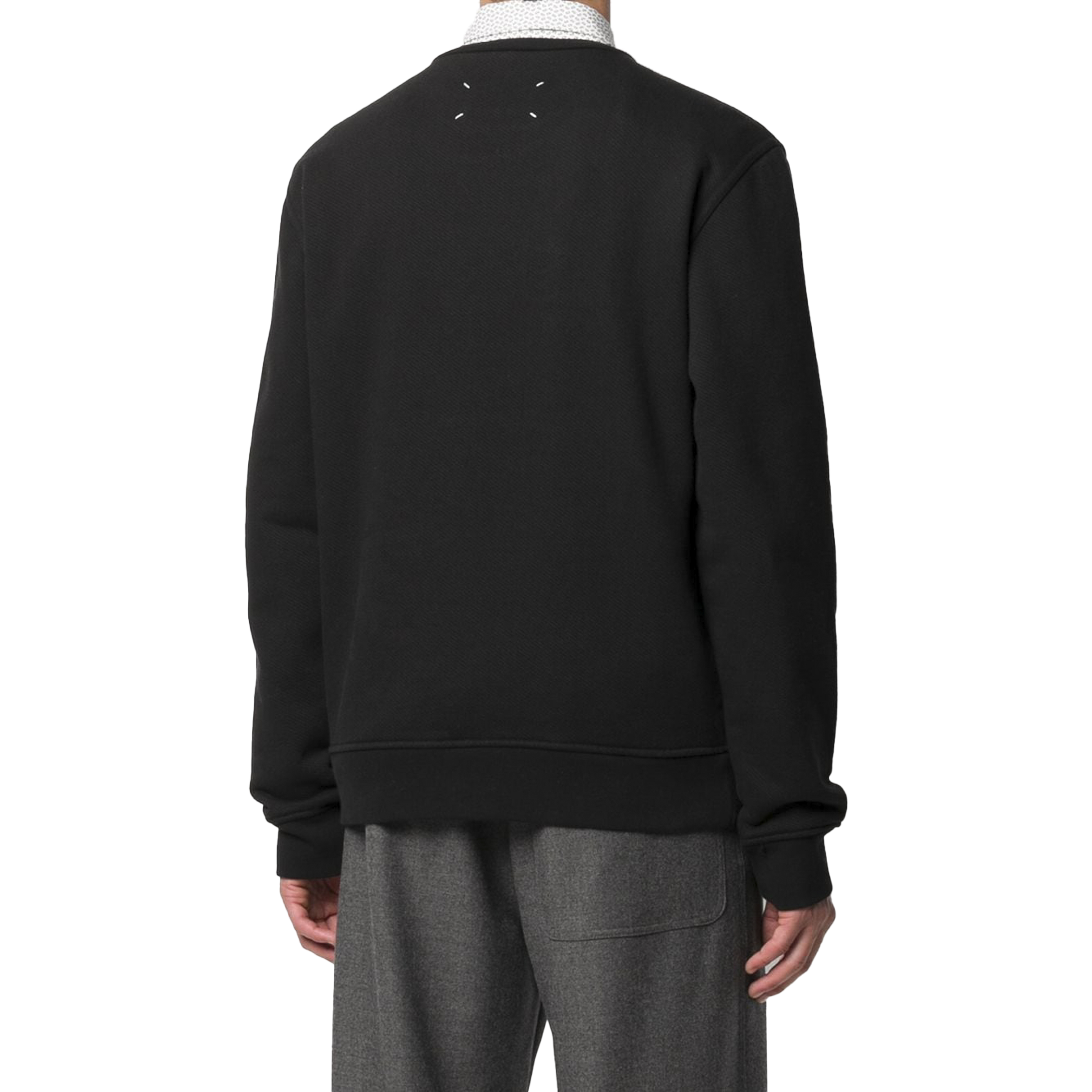 Shop Maison Margiela 倒置刺繡標誌男女款圓領長袖衫 S50GU0148S25451900