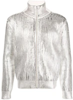 Maison Margiela Silver Glossy High-Neck Zip-Up Jacket Unisex S62AN0111S18383-905S Maison Margiela Silver Glossy High-Neck Zip-Up Jacket Unisex S62AN0111S18383-905S