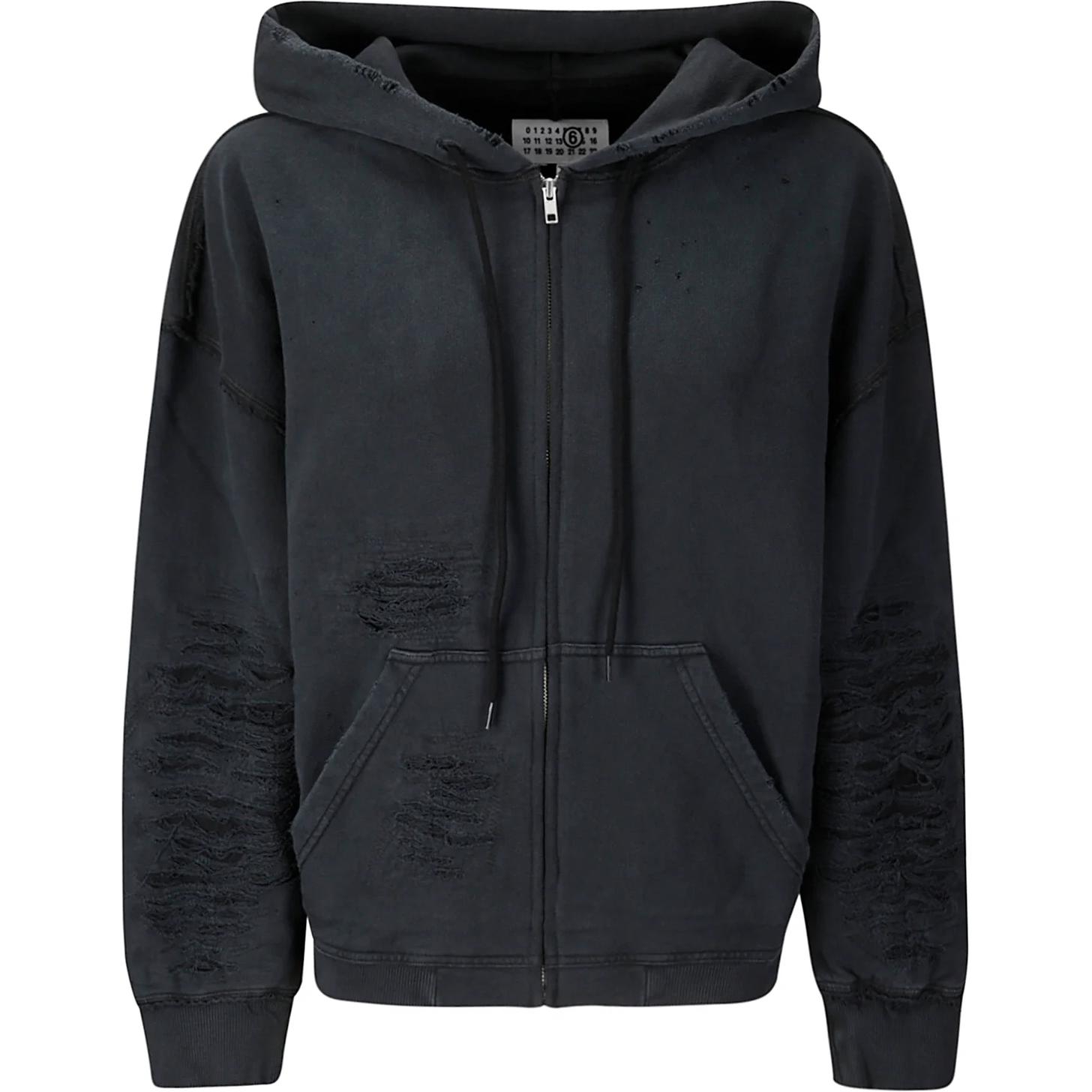 Maison Margiela Solid Color Hoodie Black Hoodie SH0GU0004S25624-900