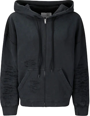 Maison Margiela Solid Color Distressed Zip Hoodie Jacket Black () S62GU0130M25004-900 Buy Maison Margiela Solid Color Distressed Zip Hoodie Jacket Black () S62GU0130M25004-900