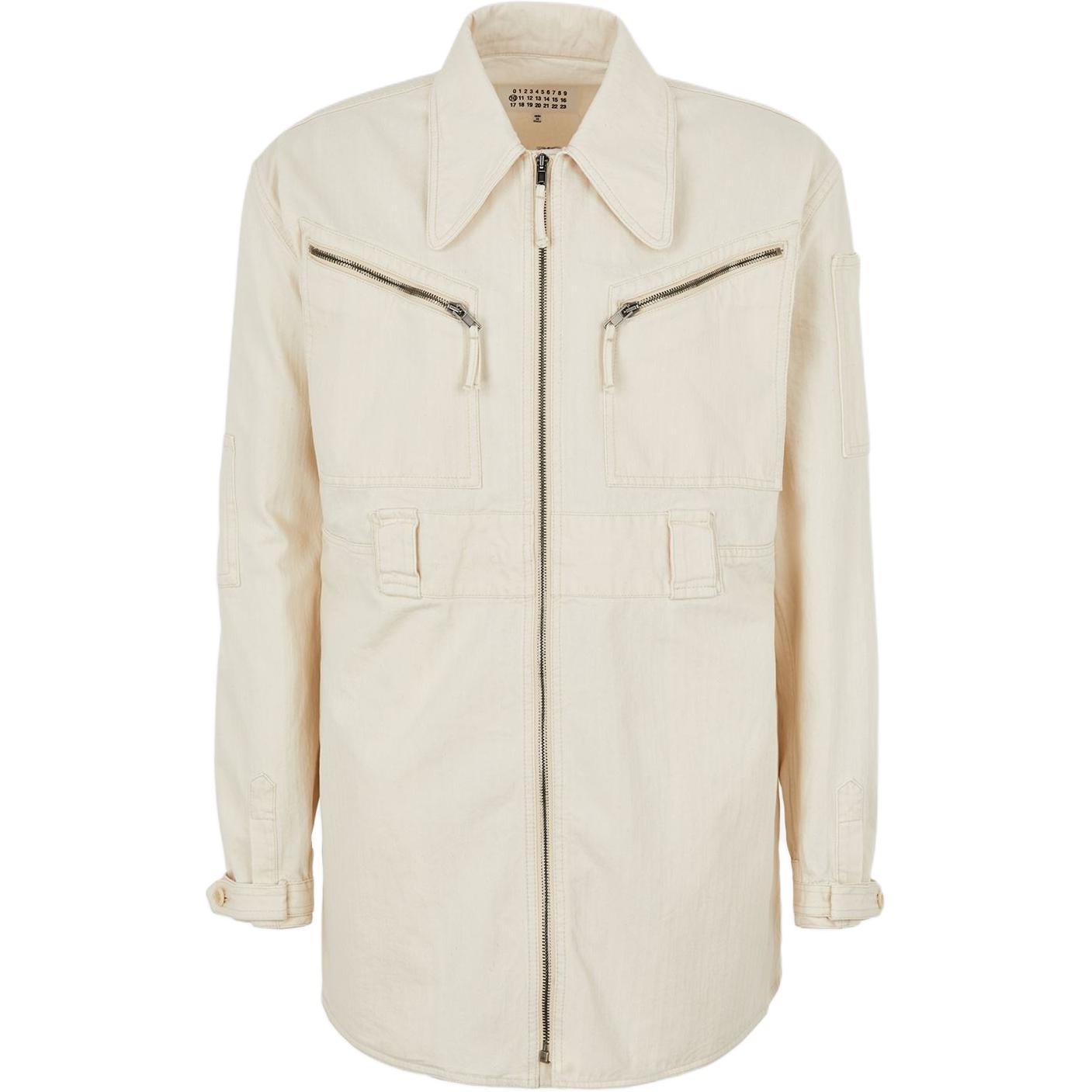 Maison Margiela Solid Color Zip-Up Jacket Red Unisex Casual Outerwear S51AM0142FABS41370