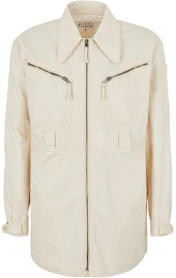 Maison Margiela Solid Color Zip-Up Jacket Off-White S50AM0557S54160-101 Buy Maison Margiela Solid Color Zip-Up Jacket Off-White S50AM0557S54160-101