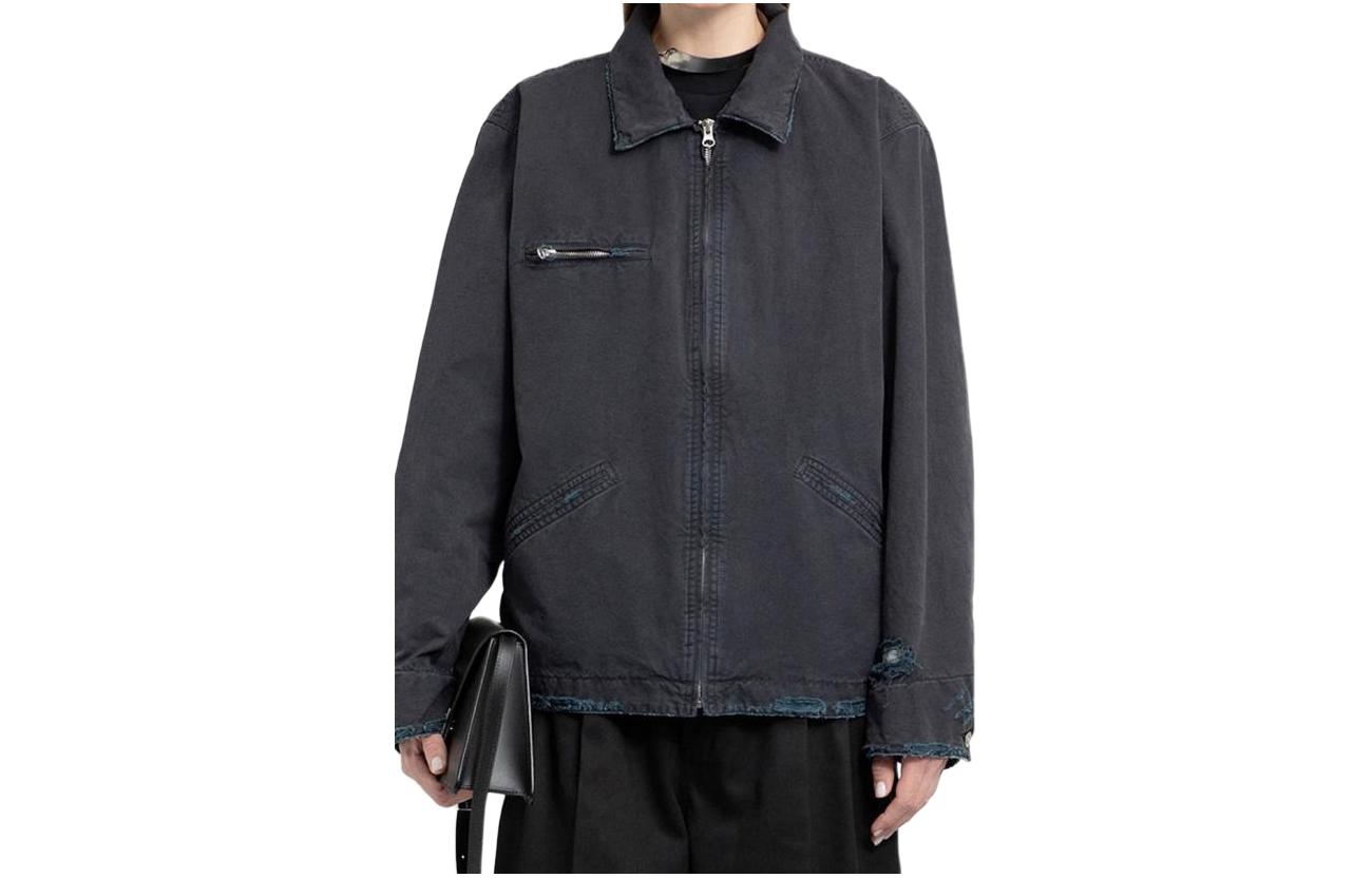 Maison Margiela Solid Zip-Up Stand Collar Jacket Black S52AM0227SY1621900