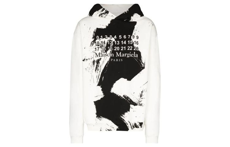 Maison Margiela Splatter Paint Unisex Classic White Hoodie S50GU0151S25451101