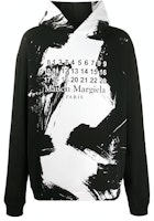 Maison Margiela Splatter Painted Unisex Hoodie Black S50GU0151S25451900 Maison Margiela Splatter Painted Unisex Hoodie Black S50GU0151S25451900