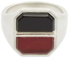 Maison Margiela Split Stamp Brass Resin Ring Silver for Men SM1UQ0062-SV0035-978 Maison Margiela Split Stamp Brass Resin Ring Silver for Men SM1UQ0062-SV0035-978