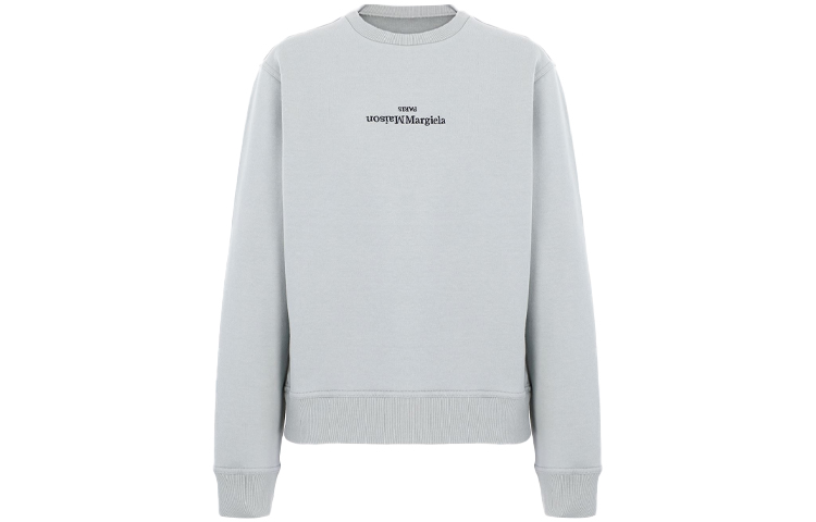 Maison Margiela SS21 Black Embroidered Logo Crewneck Sweatshirt S50GU0166S25503900