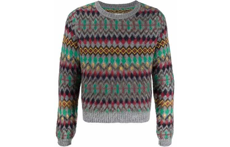 Maison Margiela SS21 Colorblock Knit Pullover Sweater Grey Fashion. S50HA1031S17837001J