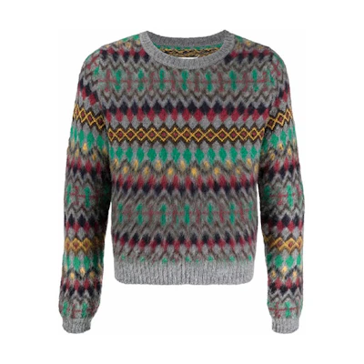 Maison Margiela SS21 Colorblock Knit Pullover Sweater Grey Fashion. S50HA1031S17837001J