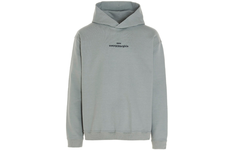 Maison Margiela SS21 Inverted Logo Embroidered Hoodie Men’s Light Grey S30GU0143S25403856M