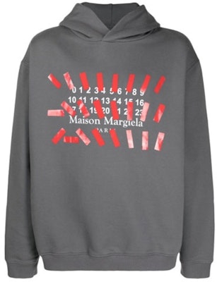 メゾンマルジェラ SS21 グレー フーディー テープパターンプリント付き S30GU0148S25503814 Order メゾンマルジェラ SS21 グレー フーディー テープパターンプリント付き S30GU0148S25503814