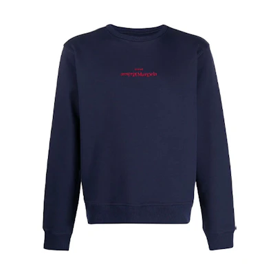 Maison Margiela SS21 Logo Print Crewneck Long Sleeve Sweatshirt Men’s Black S51GU0108S25498900