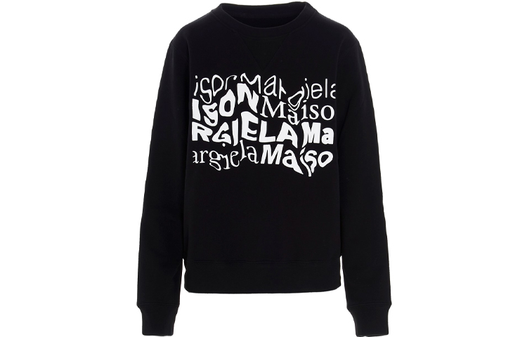 Maison Margiela SS21 Logo Print Hoodie Black S30GU0148S25503