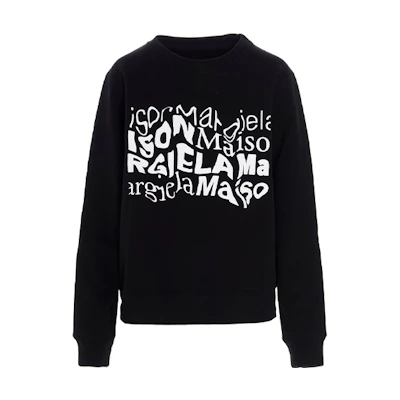 Maison Margiela SS21 Logo Print Hoodie Black S30GU0148S25503
