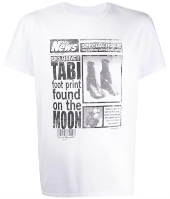 メゾンマルジェラ SS21 新聞プリント 白 ショートスリーブ Tシャツ S50GC0615S22816100 Buy メゾンマルジェラ SS21 新聞プリント 白 ショートスリーブ Tシャツ S50GC0615S22816100