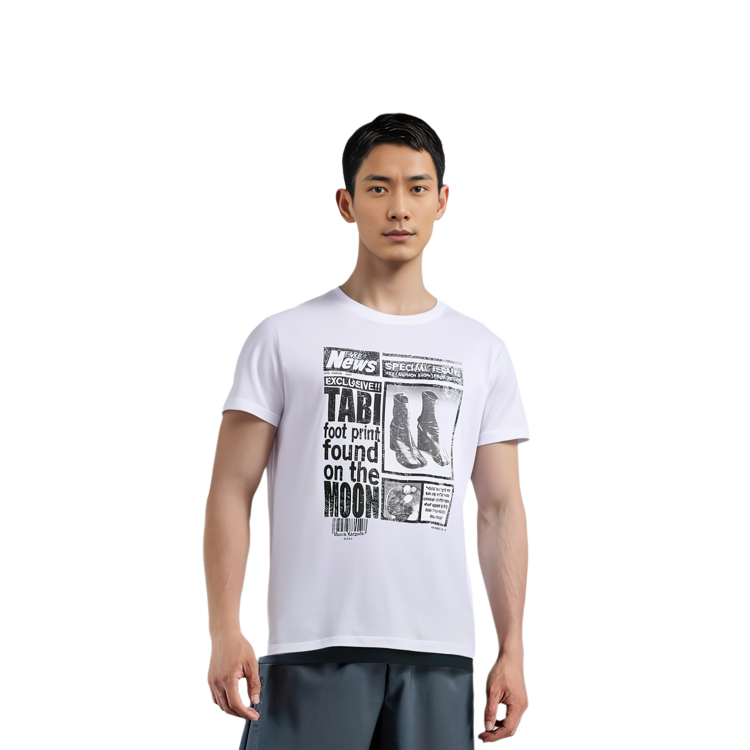 Sizing メゾンマルジェラ SS21 新聞プリント 白 ショートスリーブ Tシャツ S50GC0615S22816100