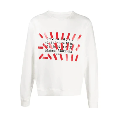 Maison Margiela SS21 Red Letter Print Hooded Sweatshirt Men S50GU0163S25503305