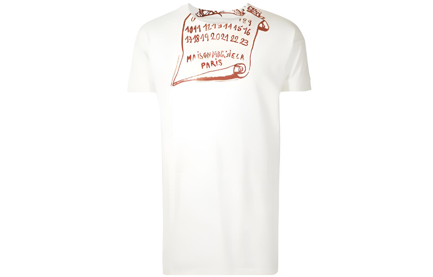 Maison Margiela SS21 White Logo Graphic Short Sleeve T-Shirt S50GC0640S23865