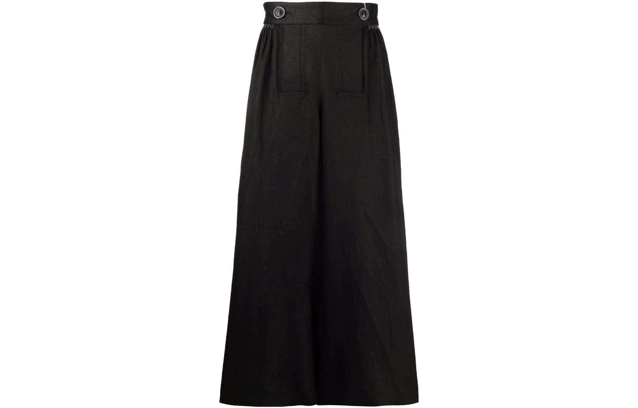 Maison Margiela SS22  Black Ankle-Cut Pleated Casual Pants. S30KA0623S53761900
