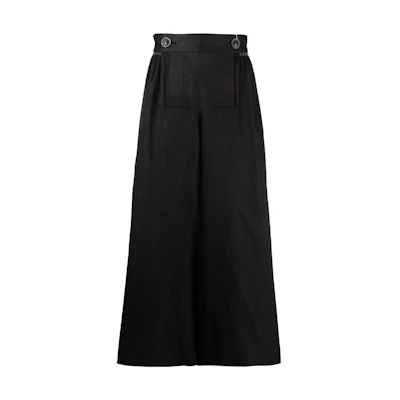 Maison Margiela SS22 Black Ankle-Cut Pleated Casual Pants. S30KA0623S53761900