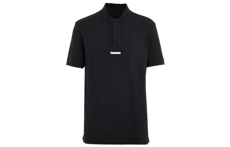 Maison Margiela SS22  Black Polo Shirt with Snap Button Collar. S50GL0041S23978855