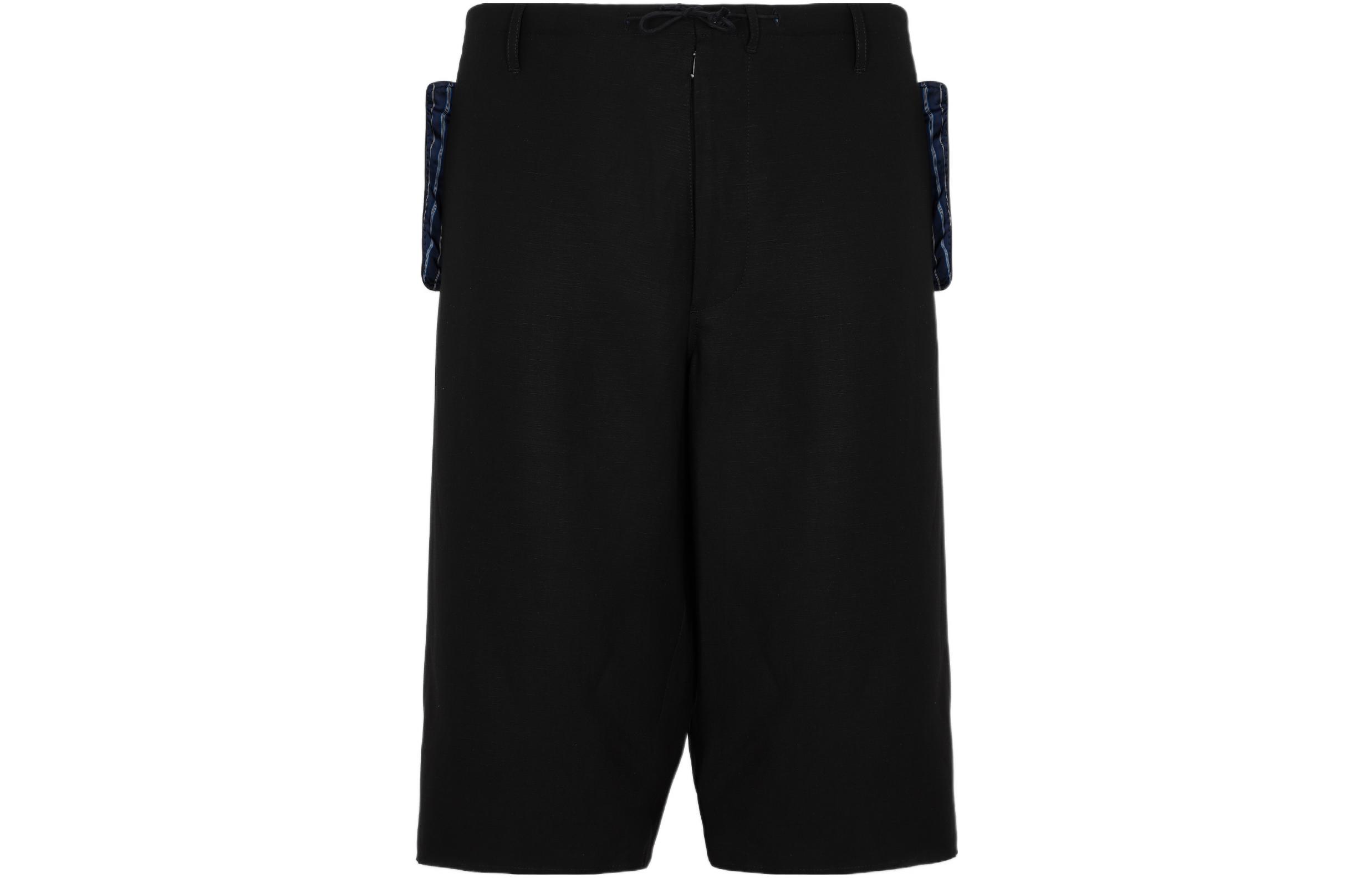 Maison Margiela SS22  Black Solid Straight-Leg Lace-Up Shorts S50MU0053S53802900