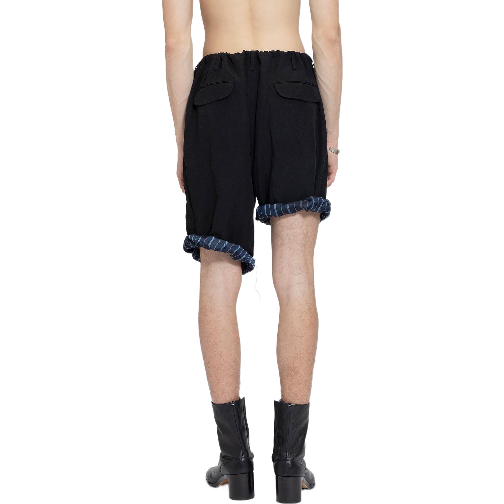 Purchase Maison Margiela SS22 Pantalones Cortos Negros Rectos con Cordones S50MU0053S53802900