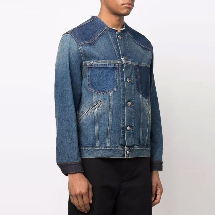 Purchase Maison Margiela SS22 藍色牛仔無領鈕扣外套 S50AM0561S30561978