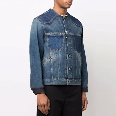 Maison Margiela SS22 藍色牛仔無領鈕扣外套 S50AM0561S30561978 Purchase Maison Margiela SS22 藍色牛仔無領鈕扣外套 S50AM0561S30561978