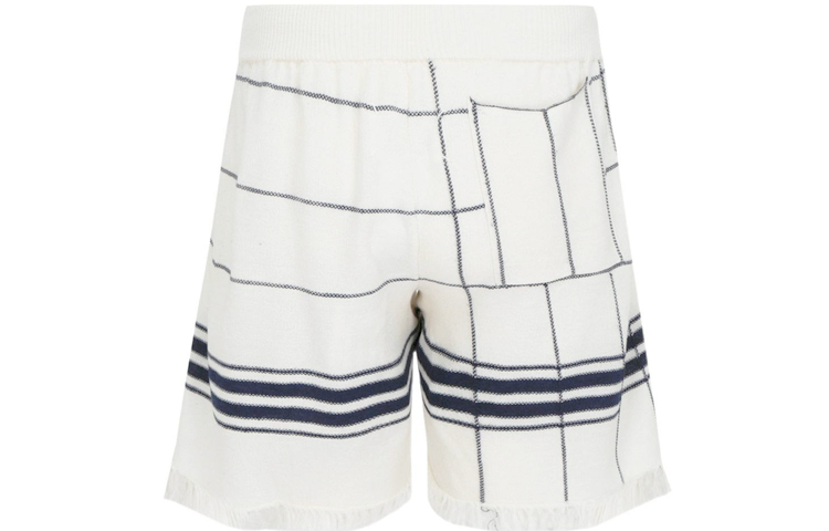 Lookbook Maison Margiela SS22 Celana Pendek Putih Kotak-Kotak dengan Pinggiran. S50MU0058S18024002F