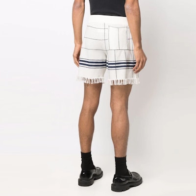 Maison Margiela SS22 Celana Pendek Putih Kotak-Kotak dengan Pinggiran. S50MU0058S18024002F Purchase Maison Margiela SS22 Celana Pendek Putih Kotak-Kotak dengan Pinggiran. S50MU0058S18024002F