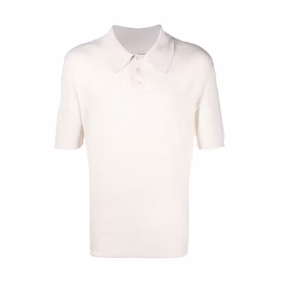Maison Margiela SS22 Beige Solid Color Short Sleeve Polo Shirt S50GL0040S17990102F