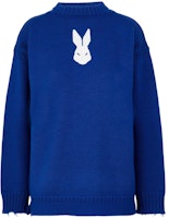 Maison Margiela SS22 Blue Rabbit Embroidered Wool Pullover Sweater Unisex S30HB0279S17900520 Maison Margiela SS22 Blue Rabbit Embroidered Wool Pullover Sweater Unisex S30HB0279S17900520