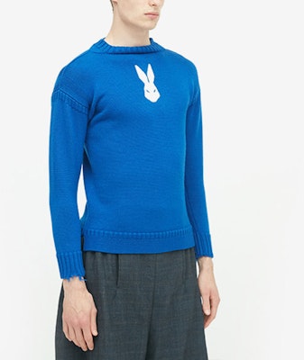 Maison Margiela SS22 Sweater Wool Biru Bordir Kelinci Unisex. S30HB0279S17900520 Details for Maison Margiela SS22 Sweater Wool Biru Bordir Kelinci Unisex. S30HB0279S17900520