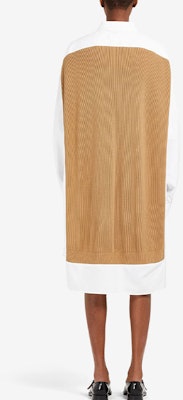 Maison Margiela SS22棕色拼接V领宽松长袖中长连衣裙 S51DL0356S43001988 Shop Maison Margiela SS22棕色拼接V领宽松长袖中长连衣裙 S51DL0356S43001988