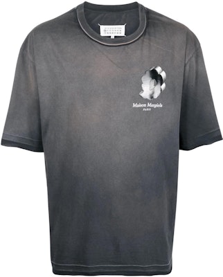 メゾンマルジェラ SS22 ダメージロゴプリント コットン クルーネックTシャツ グレー S50GC0670S24341855 Buy メゾンマルジェラ SS22 ダメージロゴプリント コットン クルーネックTシャツ グレー S50GC0670S24341855