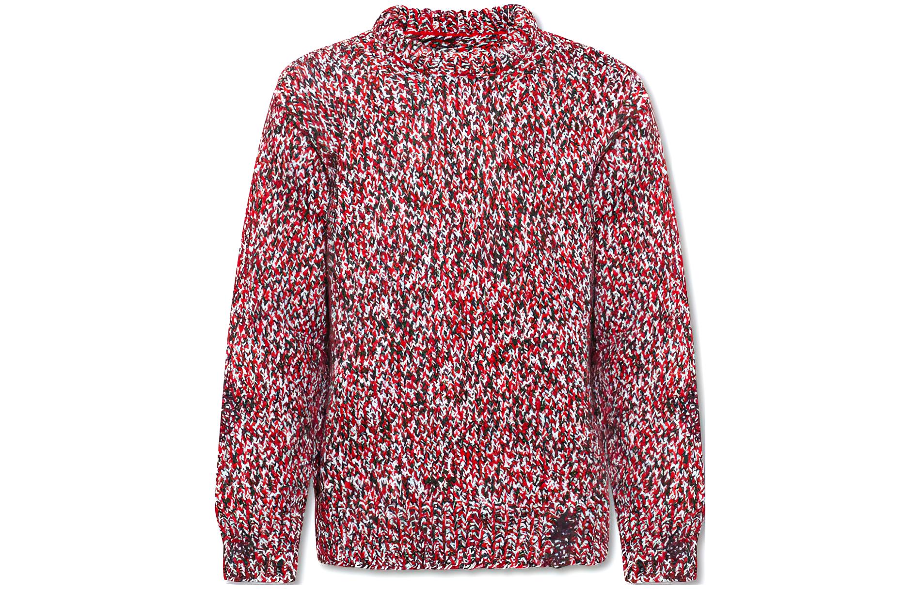 Maison Margiela SS22 Multicolor Knit Wool Pullover Sweater Red S30GP0339S17894002F