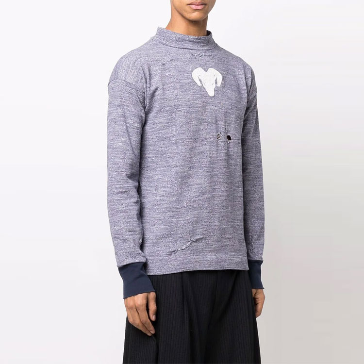 Shop Camiseta Morada de Manga Larga Maison Margiela SS22 con Estampado Gráfico Hombre. S30GC0734S24266524