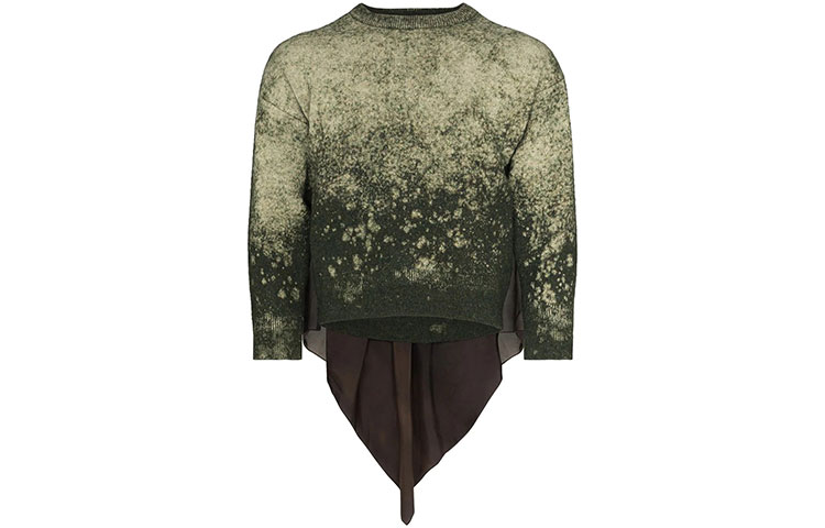 Maison Margiela SS22 Ribbed Knit Wool Pullover Sweater Green S30HB0269S1789896F