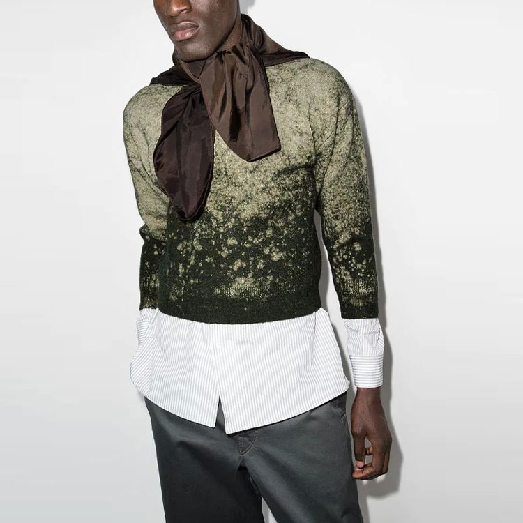 Lookbook Maison Margiela SS22 Jersey de Lana Verde Tejido de Punto Acanalado S30HB0269S1789896F